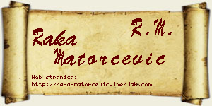 Raka Matorčević vizit kartica